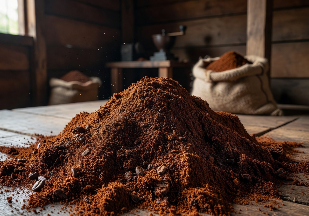 Colombian Medium Roast fresh coffee grounds